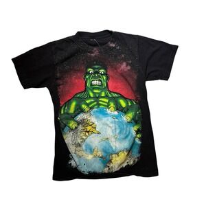 VTG 2007 Marvel Mad Engine Hulk World Big Graphic AOP Comics T-shirt EST Small